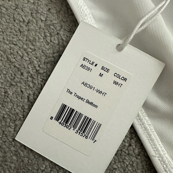 Andie Swim Bikini The Scala Top Strapless in Blue and Tropez Bottom White Medium - Picture 2 of 6